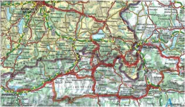 Munich to Salzburg to Innsbruck Map