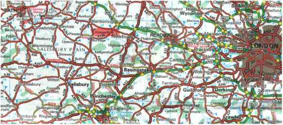 Map Bath to London
